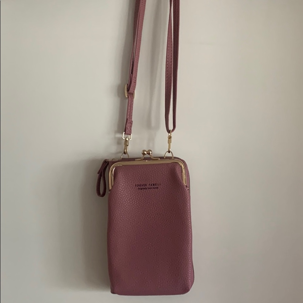 Pink cross body purse